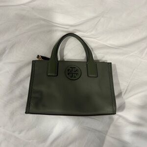 Tory Burch green Ella mini bio tote